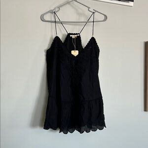 NWT Anthropologie Let Me Be Lace Peplum Tank